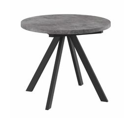 Стол круглый раздвижной Trio (RONDO)-90 (ДЫМЧАТАЯ КЕРАМИКА/ЧЕРНЫЙ) 90/125 | Интернет магазин мебели и декора LifeDekor