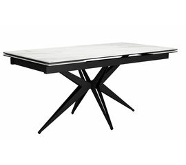 Стол DikLine KW160 мрамор С41 (керамика белая)/опоры черные | Интернет магазин мебели и декора LifeDekor