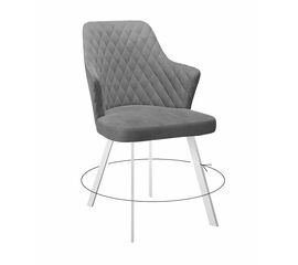 Стул DikLine 245 поворотный, C56 серый, ножки белые | Интернет магазин мебели и декора LifeDekor