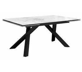 Стол DikLine KX160 мрамор белый /опоры черные | Интернет магазин мебели и декора LifeDekor