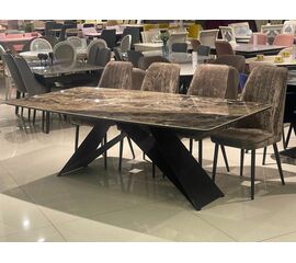 Стол DikLine SKY220 Керамика Amadeus/подстолье черное/опоры черные (2 уп.) | Интернет магазин мебели и декора LifeDekor