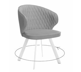 Стул DikLine 249 поворотный, B22 GREY, ножки белые | Интернет магазин мебели и декора LifeDekor