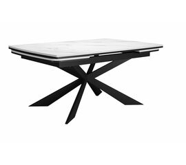 Стол DikLine KM160 мрамор С41 (керамика белая)/опоры черные | Интернет магазин мебели и декора LifeDekor