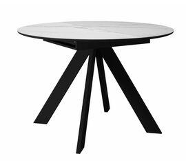Стол DikLine SKC100 d1000 Керамика Белый мрамор/подстолье черное/опоры черные | Интернет магазин мебели и декора LifeDekor