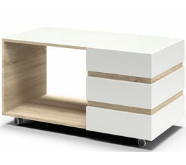 Стол «Хилтон» КМК 0651.25, Дуб сонома/Белый глянец | Интернет магазин мебели и декора LifeDekor