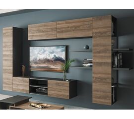 Стенка «Альда», черный/ Дуб велингтон | Интернет магазин мебели и декора LifeDekor