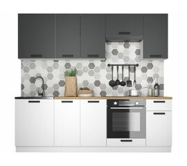 Кухонный гарнитур «Ника» Нео 2,4м с вытяжкой, Антрацит/Белый | Интернет магазин мебели и декора LifeDekor