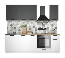 Кухонный гарнитур «Ника» Нео 2,4м, Антрацит/Белый | Интернет магазин мебели и декора LifeDekor
