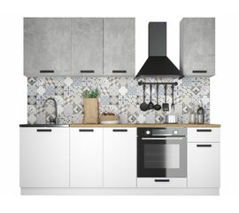 Кухонный гарнитур «Ника» Нео 2,4м, Ателье светлый/Белый | Интернет магазин мебели и декора LifeDekor