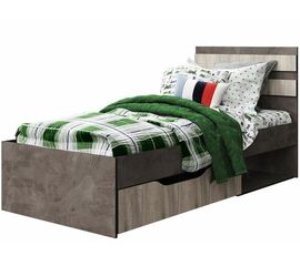 Кровать «Лондон 900» КМК 0467.18, Оникс/Бетон пайн светлый | Интернет магазин мебели и декора LifeDekor