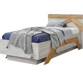 Кровать «Скандинавия 900» КМК 0905.2, Бетон пайн светлый/ дуб наварра | Интернет магазин мебели и декора LifeDekor