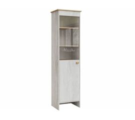 Шкаф с витриной  «Скандинавия Л» КМК 0905.27, Бетон светлый/ дуб наварра | Интернет магазин мебели и декора LifeDekor