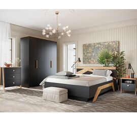 Спальня «Скандинавия», Антрацит/ дуб наварра | Интернет магазин мебели и декора LifeDekor