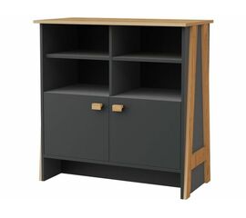 Тумба «Скандинавия 2Д 1» КМК 0905.32, Антрацит/ дуб наварра | Интернет магазин мебели и декора LifeDekor