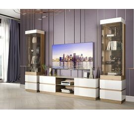 Гостиная «Хилтон», Дуб сонома/Белый глянец | Интернет магазин мебели и декора LifeDekor