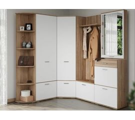 Прихожая «Виола» угловая, Дуб сонома/белый | Интернет магазин мебели и декора LifeDekor