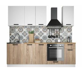 Кухонный гарнитур «Ника» Нео 2,4м, Белый/Дуб сонома | Интернет магазин мебели и декора LifeDekor