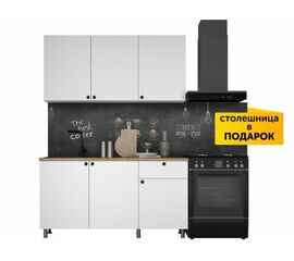 Кухонный гарнитур «Ева» 150см, Белый шагрень (дуб классический) | Интернет магазин мебели и декора LifeDekor