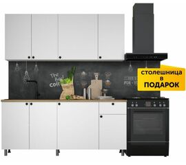 Кухонный гарнитур «Ева» 180см, Белый шагрень (дуб классический) | Интернет магазин мебели и декора LifeDekor