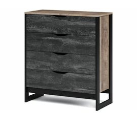 Комод «Стокгольм» 4ящ, Дуб гранж песочный/Железный камень | Интернет магазин мебели и декора LifeDekor