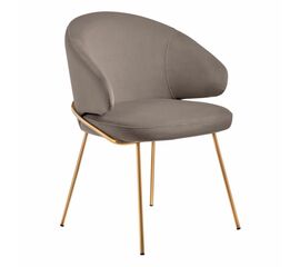 Стул-полукресло Emil латте с золотыми ножками | Интернет магазин мебели и декора LifeDekor