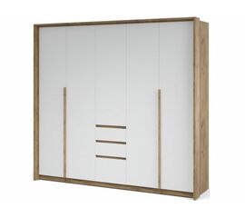 Шкаф «Мишель» 5дв, Дуб крафт золотой/Белый жемчуг | Интернет магазин мебели и декора LifeDekor