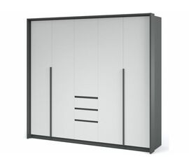 Шкаф «Мишель» 5дв, Антрацит/Белый жемчуг | Интернет магазин мебели и декора LifeDekor