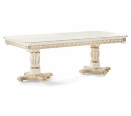 Стол деревянный Морнит 220(320)х110 слоновая кость / золото | Интернет магазин мебели и декора LifeDekor