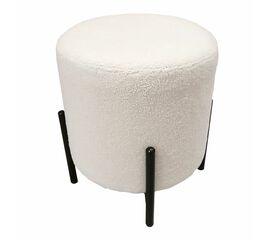 Стул-пуф Otis белый, искусственный мех | Интернет магазин мебели и декора LifeDekor