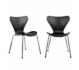 Комплект из 2-х стульев Seven Style чёрный с хромированными ножками | Интернет магазин мебели и декора LifeDekor
