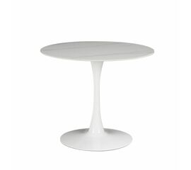 Стол Tulip D90, столешница керамика белый мрамор /опора белый | Интернет магазин мебели и декора LifeDekor