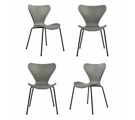 Комплект из 4-х стульев Seven Style серый с чёрными ножками | Интернет магазин мебели и декора LifeDekor
