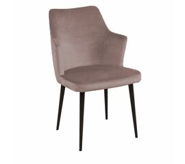 Стул с подлокотниками Hunt, бархат пепельно-бежевый 25 / чёрный конус | Интернет магазин мебели и декора LifeDekor