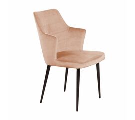 Стул с подлокотниками Hunt, бархат бежевый 5 / чёрный конус | Интернет магазин мебели и декора LifeDekor