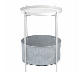 Стол журнальный Берген рогожка 82/82/белый муар | Интернет магазин мебели и декора LifeDekor