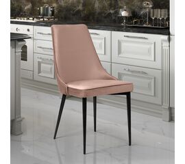 Стул Oliver, бархат бежевый 5/ чёрный конус | Интернет магазин мебели и декора LifeDekor