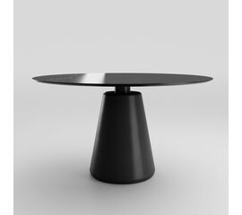 Стол круглый Ikon 120, керамика глянцевая, черная | Интернет магазин мебели и декора LifeDekor