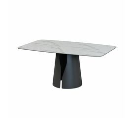 Стол овальный GIO 160, керамика матовая, белая | Интернет магазин мебели и декора LifeDekor