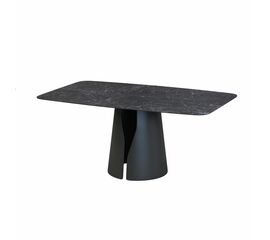 Стол овальный GIO 160, керамика матовая, черная | Интернет магазин мебели и декора LifeDekor