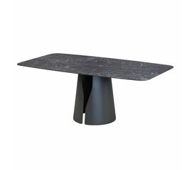 Стол овальный GIO 180, керамика матовая, черная | Интернет магазин мебели и декора LifeDekor