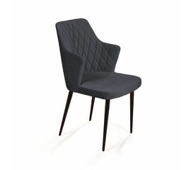 Стул с подлокотниками Hunt ромб, бархат 03 / чёрный конус | Интернет магазин мебели и декора LifeDekor