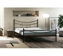 Кровать двуспальная "Luna" (140х200/металлическое основание) Коричневый бархат | Интернет магазин мебели и декора LifeDekor