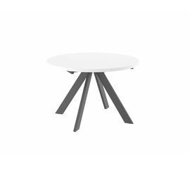 Стол Рондо D120, Белый Маттелюкс/Чёрный | Интернет магазин мебели и декора LifeDekor