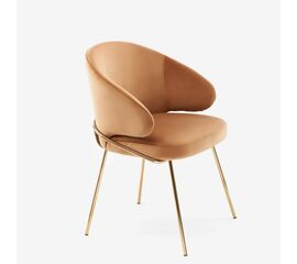 Дизайнерский стул Cosmos янтарный, основание золото | Интернет магазин мебели и декора LifeDekor