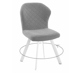 Стул DikLine 339 поворотный B22 GREY, ножки белые | Интернет магазин мебели и декора LifeDekor
