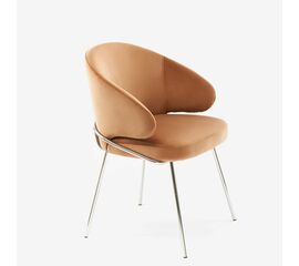 Дизайнерский стул Cosmos янтарный, основание хром | Интернет магазин мебели и декора LifeDekor