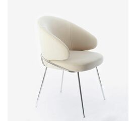 Дизайнерский стул Cosmos бежевый, основание хром | Интернет магазин мебели и декора LifeDekor