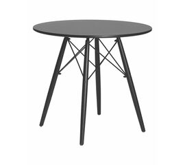 Стол обеденный DOBRIN CHELSEA`80 BLACK, столешница черная, основание черное, Вариант: столешница черная, основание черное | Интернет магазин мебели и декора LifeDekor