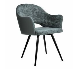 Стул Bruno серый шенилл с экокожей с поворотным механизмом | Интернет магазин мебели и декора LifeDekor