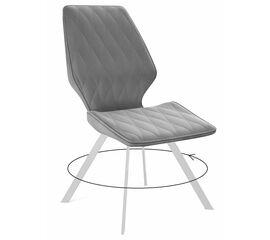 Стул DikLine 243 B22 GREY поворотный/ ножки белые | Интернет магазин мебели и декора LifeDekor